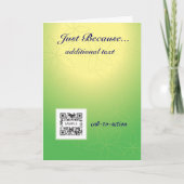 Gruß-Karten-Schablone gerade weil Karte (Vorderseite)