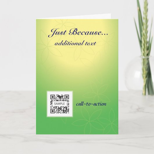 Gruß-Karten-Schablone gerade weil Karte (Vorderseite)