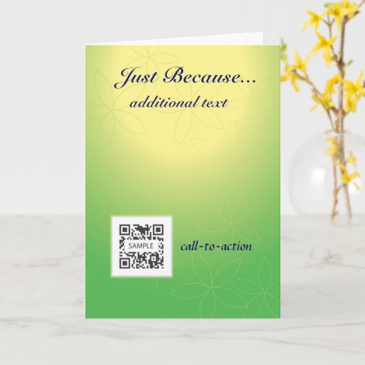 Gruß-Karten-Schablone gerade weil Karte (Gelbe Blume)