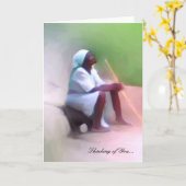 Gruß-Karten-Schablone - haitianische schwarze Frau Karte (Gelbe Blume)