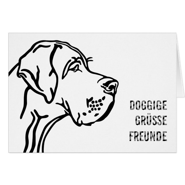 Gruß mit Dogge (Vorderseite (Horizontal))