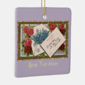 Gruß mit Rose Keramik Ornament (Rechts)