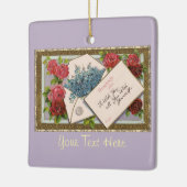 Gruß mit Rose Keramik Ornament (Links)