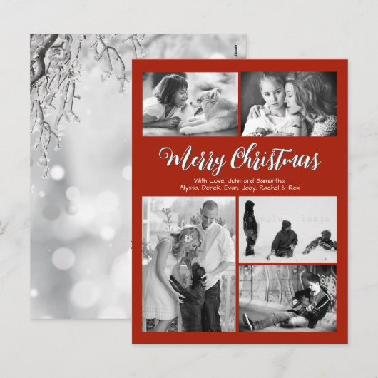 Gruß Multi Foto Weihnachten Weihnachtskarte (Vorne/Hinten)