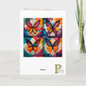 Gruß-/Notenkarte für Butterfly-Quilfmuster Karte (Rückseite)