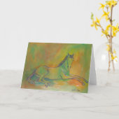 Gruß- oder Merkkarte des Pastellpferdes Karte (Gelbe Blume)