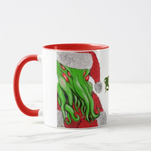 Gruß-Tasse Sankt Cthulhu Yuletide Tasse (Links)
