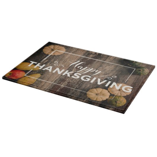 Gruß Thanksgiving mit Kürbissen Schneidebrett (Ecke)