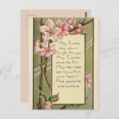 Gruß Vintager Osterblüten Postkarte (Vorne/Hinten)