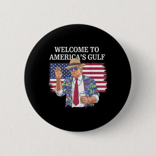 Gruß vom Golf Beach of America Patriotic Button