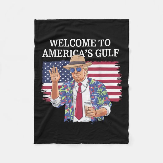Gruß vom Golf Beach of America Patriotic Fleecedecke (Vorderseite)