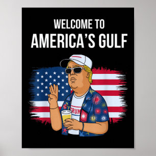 Gruß vom Golf Beach of America Patriotic Poster