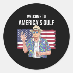 Gruß vom Golf Beach of America Patriotic Runder Aufkleber