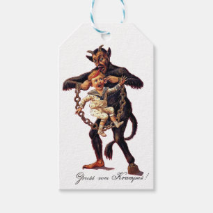 Gruss vom (Grüße von) Krampus Geschenkanhänger