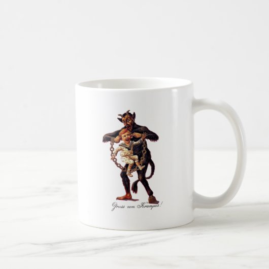 Gruss vom (Grüße von) Krampus Kaffeetasse (Rechts)