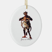Gruss vom (Grüße von) Krampus Keramikornament (Rechts)