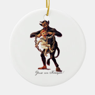 Gruss vom (Grüße von) Krampus Keramikornament