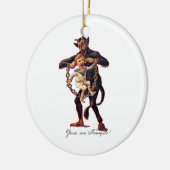 Gruss vom (Grüße von) Krampus Keramikornament (Links)
