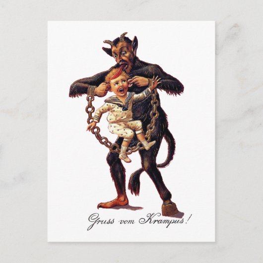 Gruss vom (Grüße von) Krampus Postkarte (Vorderseite)