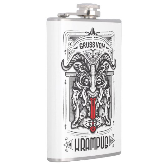 Gruss vom Krampus Flasche Flachmann (Rechts)