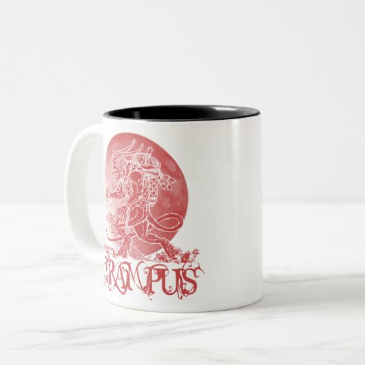 Gruss vom krampus fröhliche Weihnachten t demon xm Zweifarbige Tasse (Vorderseite Links)