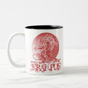 Gruss vom krampus fröhliche Weihnachten t demon xm Zweifarbige Tasse