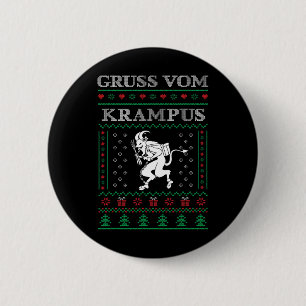 Gruss Vom Krampus Goth Ugly Christmas Sweater Kram Button