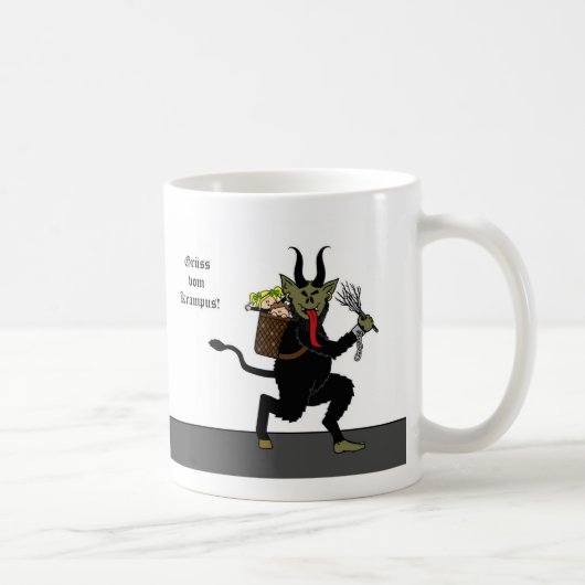 Gruss vom Krampus (Grüße von Krampus) Tasse (Rechts)
