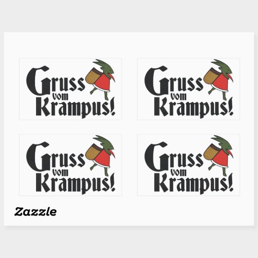 Gruss Vom Krampus Rechteckiger Aufkleber (Blatt)