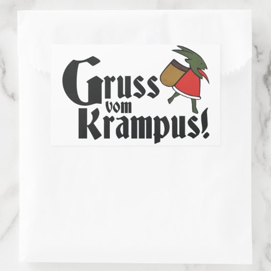 Gruss Vom Krampus Rechteckiger Aufkleber (Tasche)