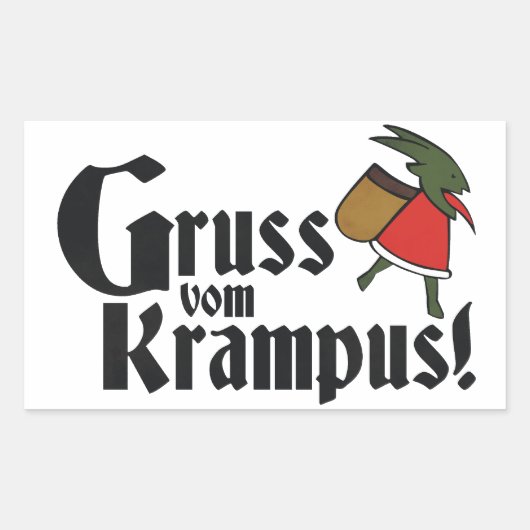 Gruss Vom Krampus Rechteckiger Aufkleber (Vorderseite)