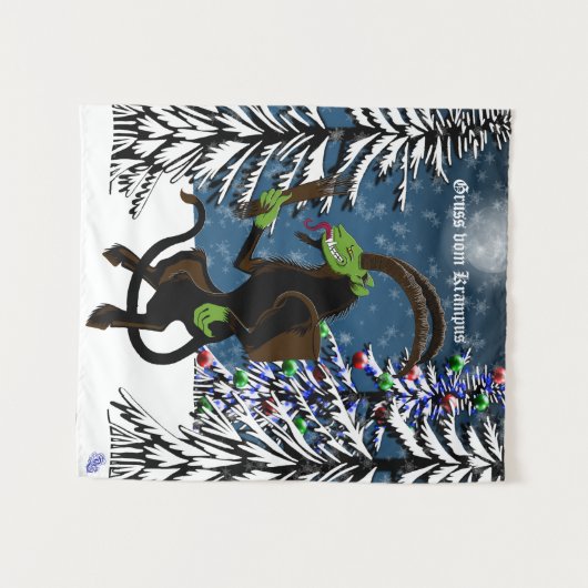 Gruss vom Krampus Wandteppich (Vorderseite (Horizontal))