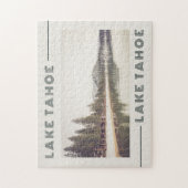 Gruß vom Lake Tahoe Retro Style Postcard Puzzle (Vertikal)