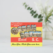 Gruß vom Ocean Drive Beach Postkarte (Stehend Vorderseite)