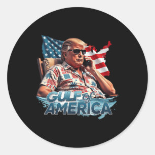 Gruß vom Patriotischen Golf der USA Runder Aufkleber