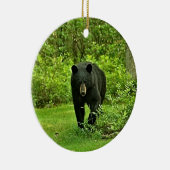 Gruß vom Poconos Hinterhof-schwarzen Bären Keramik Ornament (Rechts)
