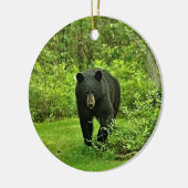 Gruß vom Poconos Hinterhof-schwarzen Bären Keramik Ornament (Links)