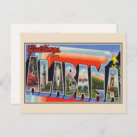 Gruß von Alabama Große Briefkarte Postkarte (Vorne/Hinten)