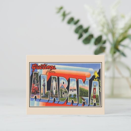 Gruß von Alabama Große Briefkarte Postkarte (Stehend Vorderseite)