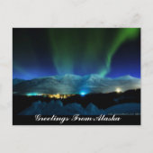 Gruß von Alaska Aurora Postcard Postkarte (Vorderseite)