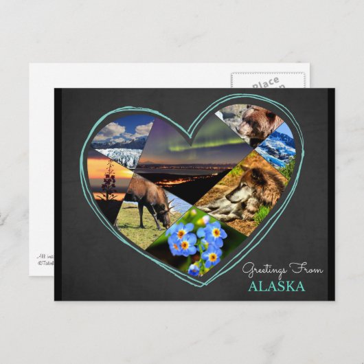 Gruß von Alaska nach Postkarte (Vorne/Hinten)