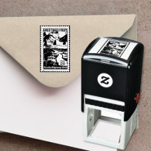 Gruß von Alaska Retro Briefmarke