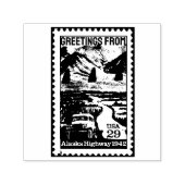 Gruß von Alaska Retro Briefmarke Permastempel (Design)