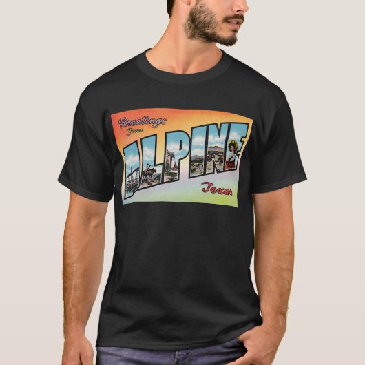Gruß von ALPINEM Texas - Vintage Reise T-Shirt (Vorderseite)