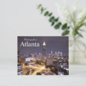 Gruß von Atlanta Georgia Skyline Postcard Postkarte (Stehend Vorderseite)