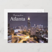 Gruß von Atlanta Georgia Skyline Postcard Postkarte (Vorne/Hinten)