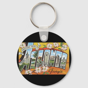 Gruß von Atlanta Georgia_Vintage Travel Schlüsselanhänger