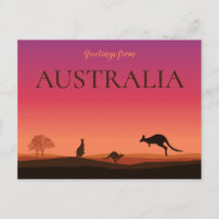Gruß von Austrailia Postcard Kangaroos