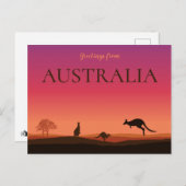Gruß von Austrailia Postcard Kangaroos Postkarte (Vorne/Hinten)