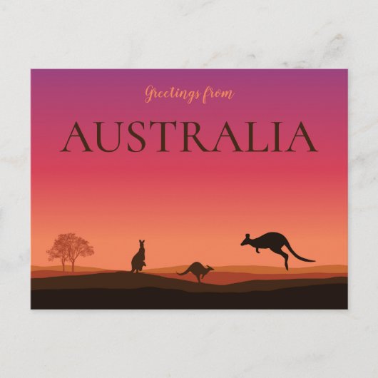 Gruß von Austrailia Postcard Kangaroos Postkarte (Vorderseite)